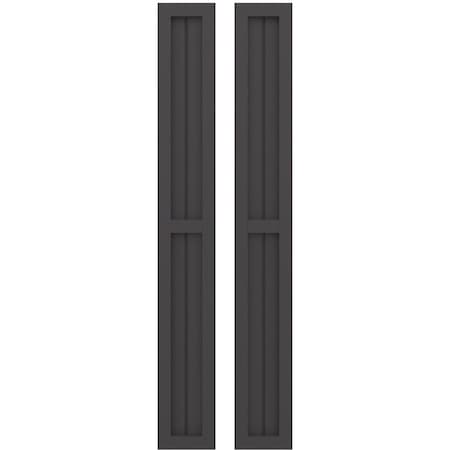 Americraft 2-Board Exterior Wood 2 Equal Panel Framed Board-n-Batten Shutters, ARW101BF207X68SMH